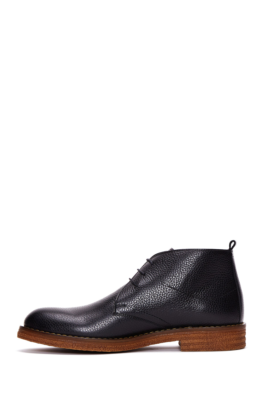 Men's Black Lace-Up Leather Casual Boots