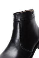 Men's Black Zippered Leather Classic Boat | Derimod
