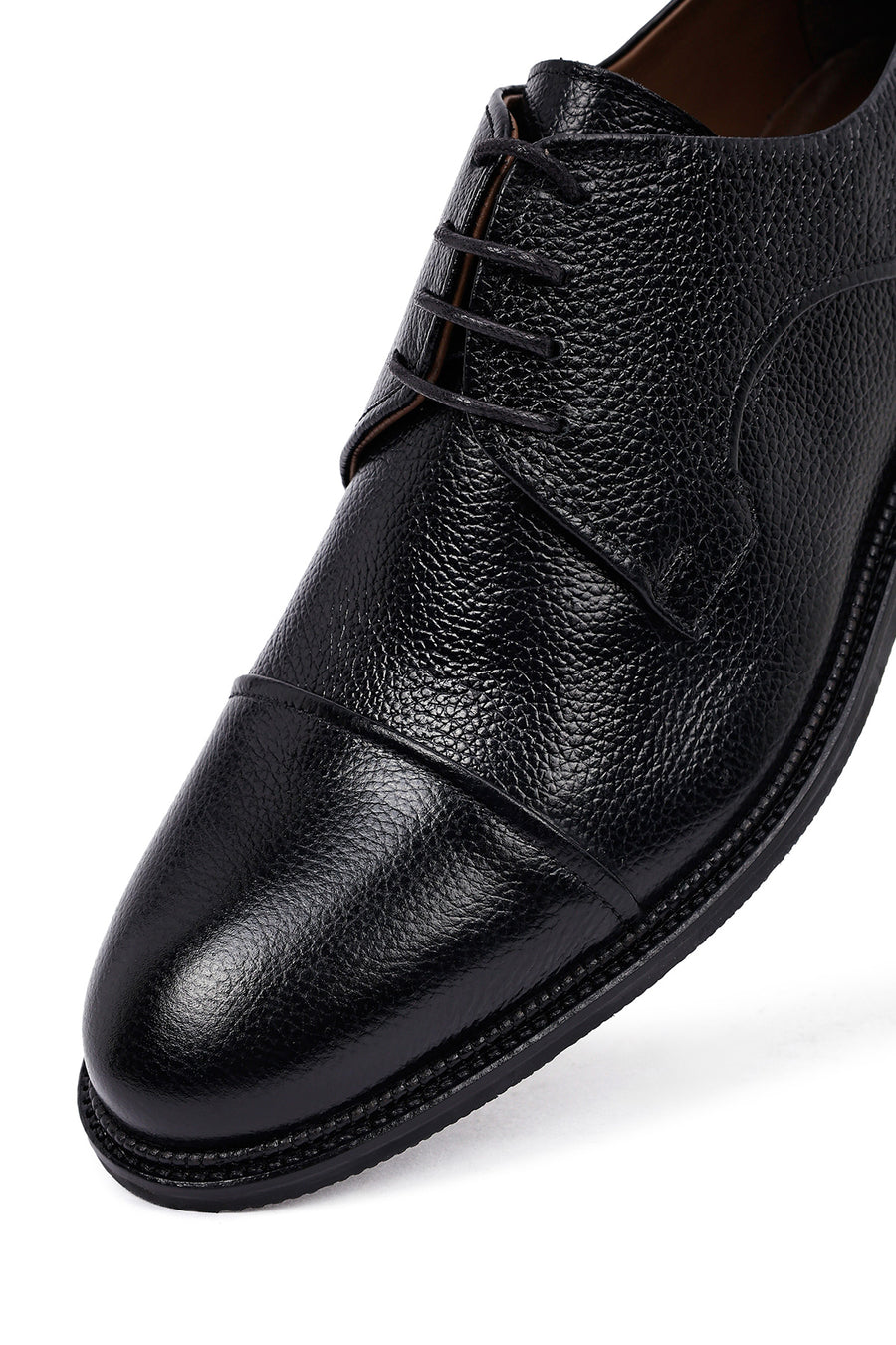 Men's Black Lace-Up Leather Classic Shoes