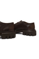 Men's Brown Lace-Up Thick-Soled Leather Casual Shoes | Derimod