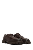 Men's Brown Lace-Up Thick-Soled Leather Casual Shoes | Derimod