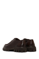 Men's Brown Lace-Up Thick-Soled Leather Casual Shoes | Derimod