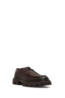 Men's Brown Lace-Up Thick-Soled Leather Casual Shoes | Derimod