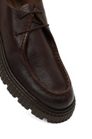 Men's Brown Lace-Up Thick-Soled Leather Casual Shoes | Derimod