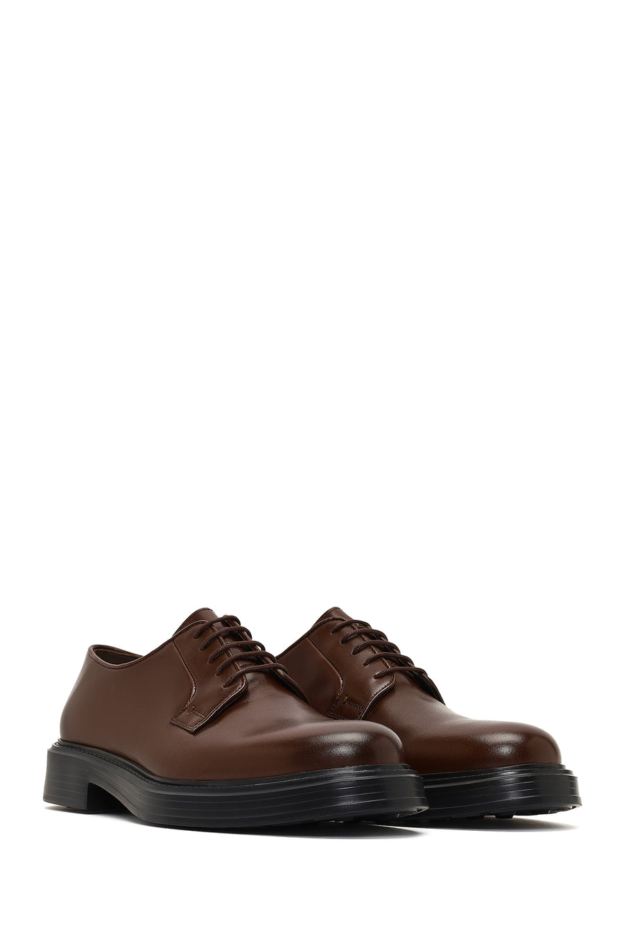 Men's Brown Lace-Up Leather Casual Shoes