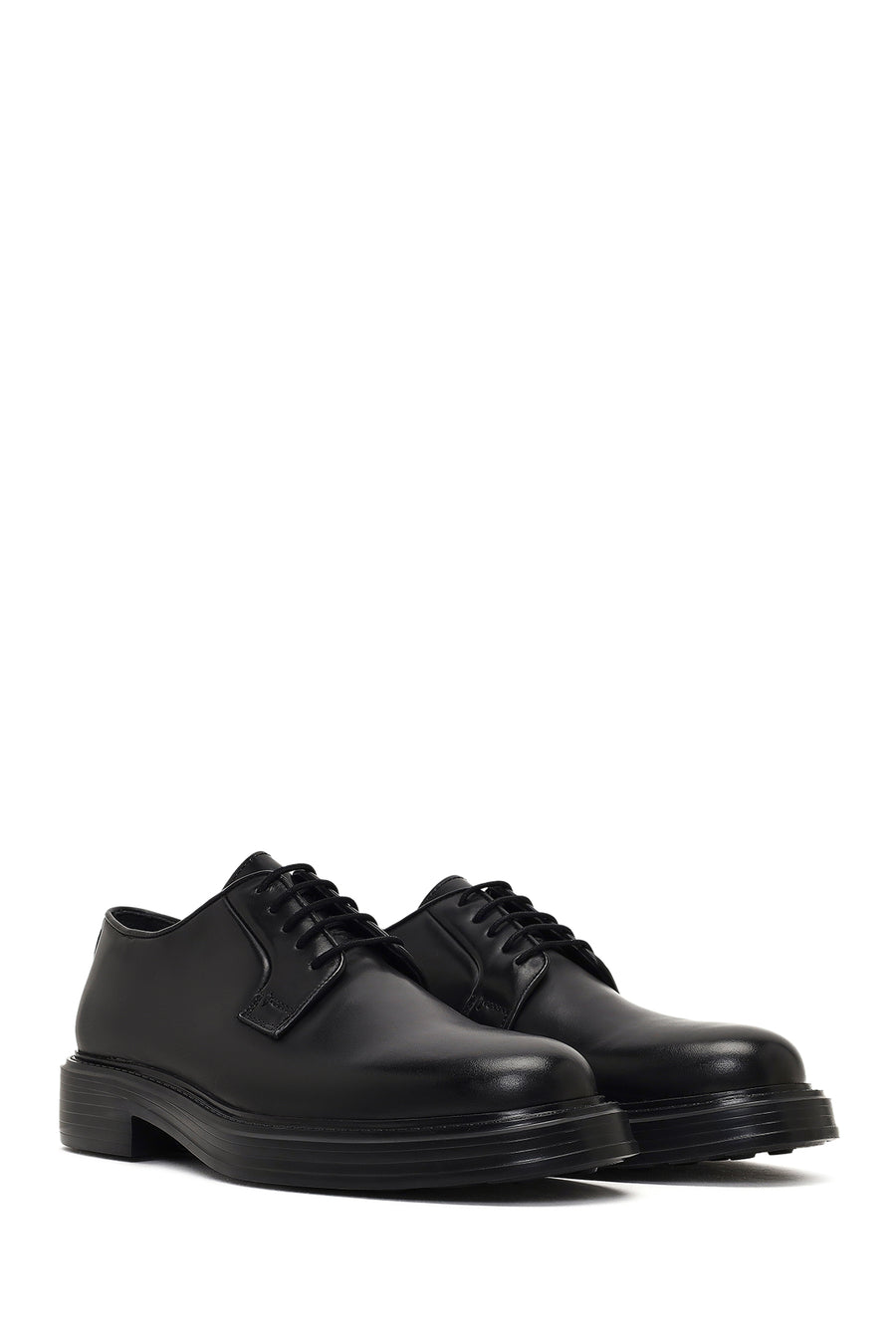 Men's Black Lace-Up Leather Casual Shoes