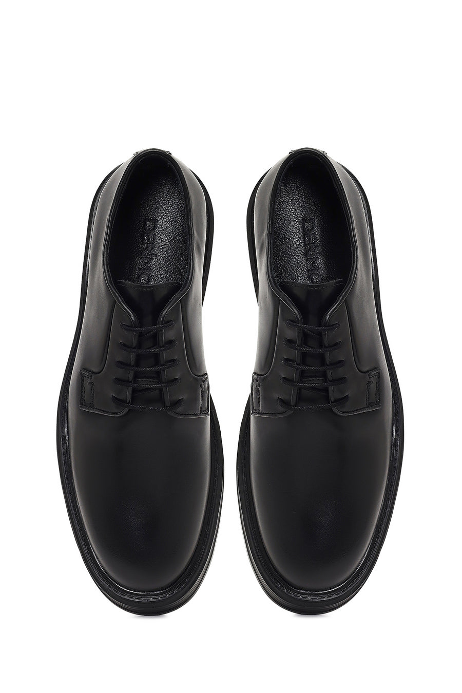 Men's Black Lace-Up Leather Casual Shoes