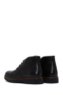 Men's Black Lace-Up Leather Boat | Derimod