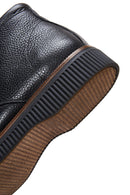 Men's Black Lace-Up Leather Boat | Derimod