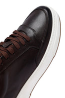 Men's Brown Lace-Up Thick-Soled Leather Sneakers | Derimod