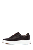 Men's Brown Lace-Up Thick-Soled Leather Sneakers | Derimod