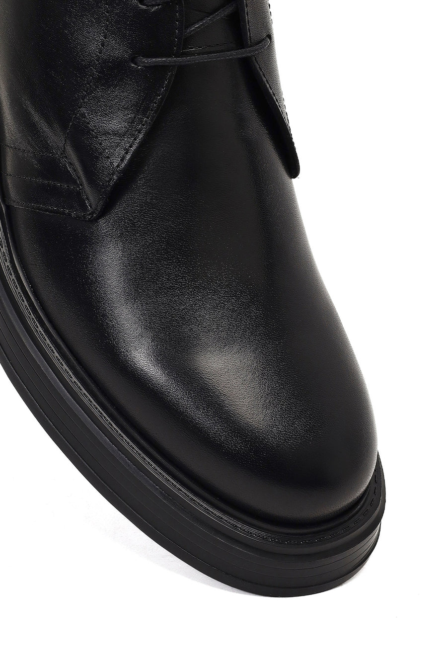 Men's Black Lace-Up Leather Casual Boot