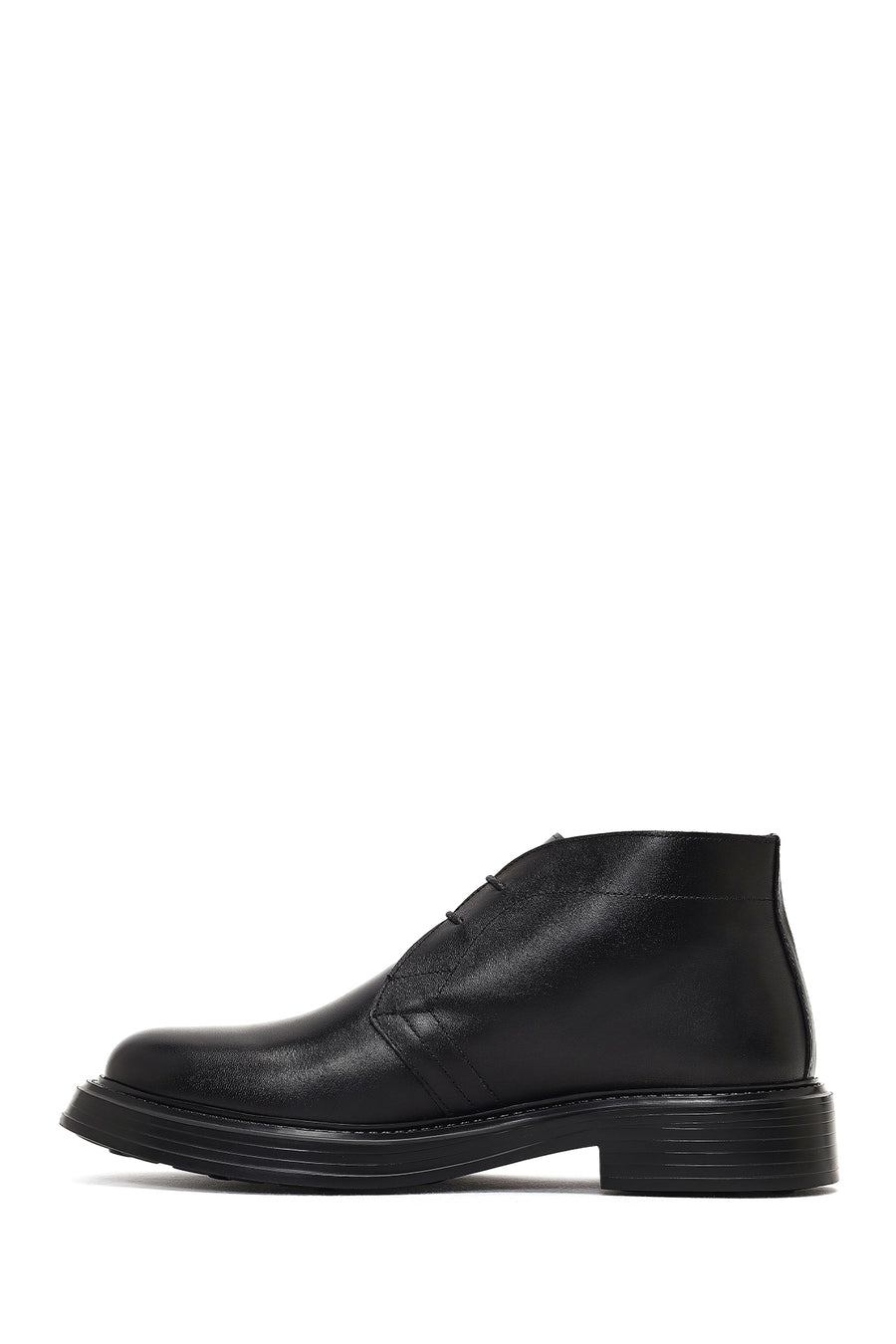 Men's Black Lace-Up Leather Casual Boot