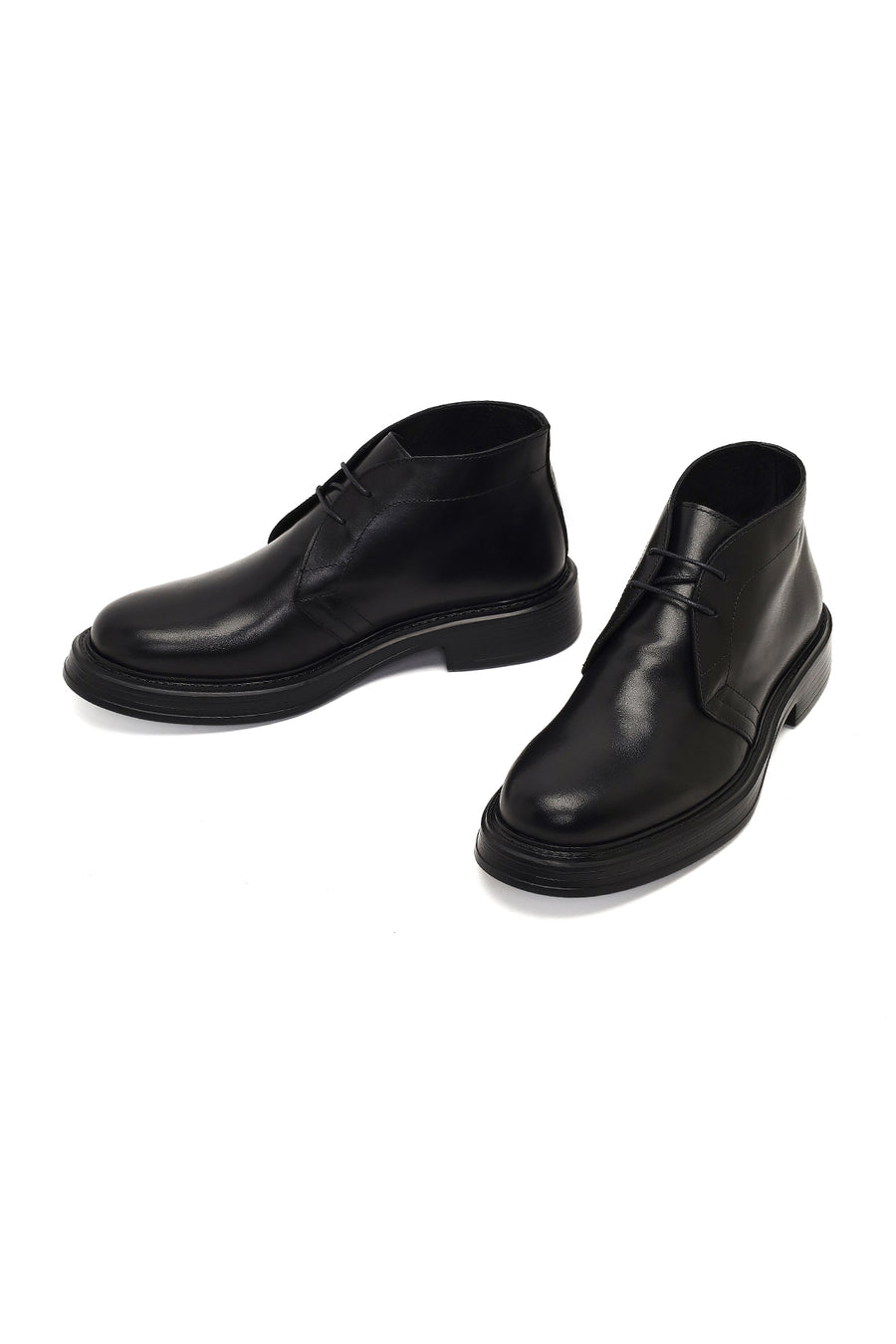 Men's Black Lace-Up Leather Casual Boot