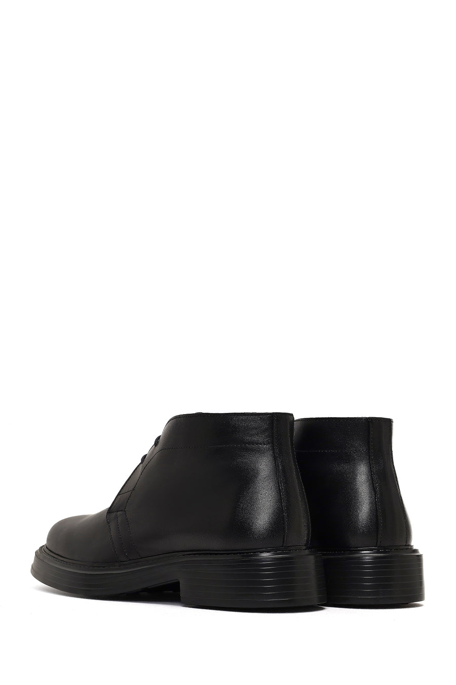 Men's Black Lace-Up Leather Casual Boot