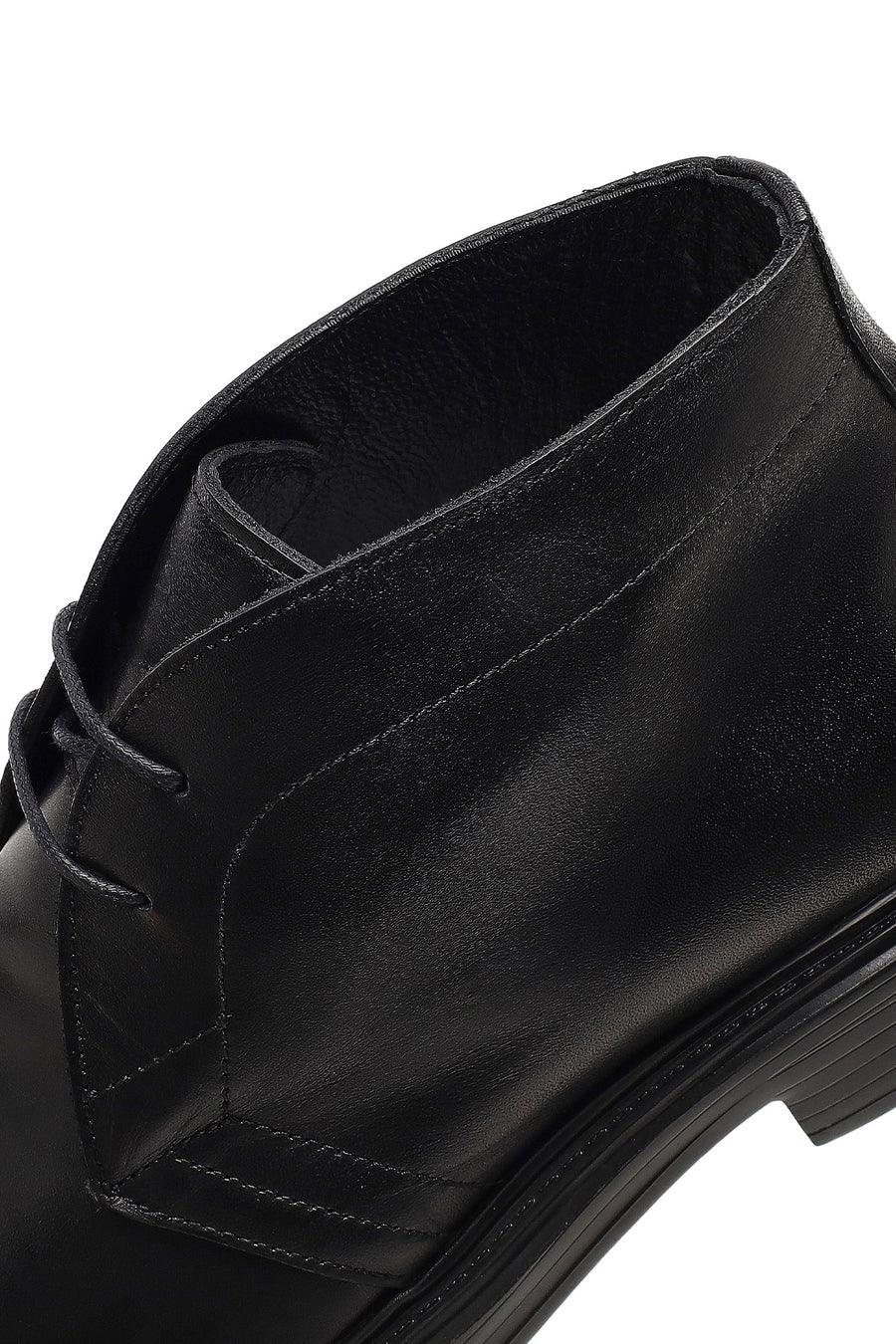 Men's Black Lace-Up Leather Casual Boot
