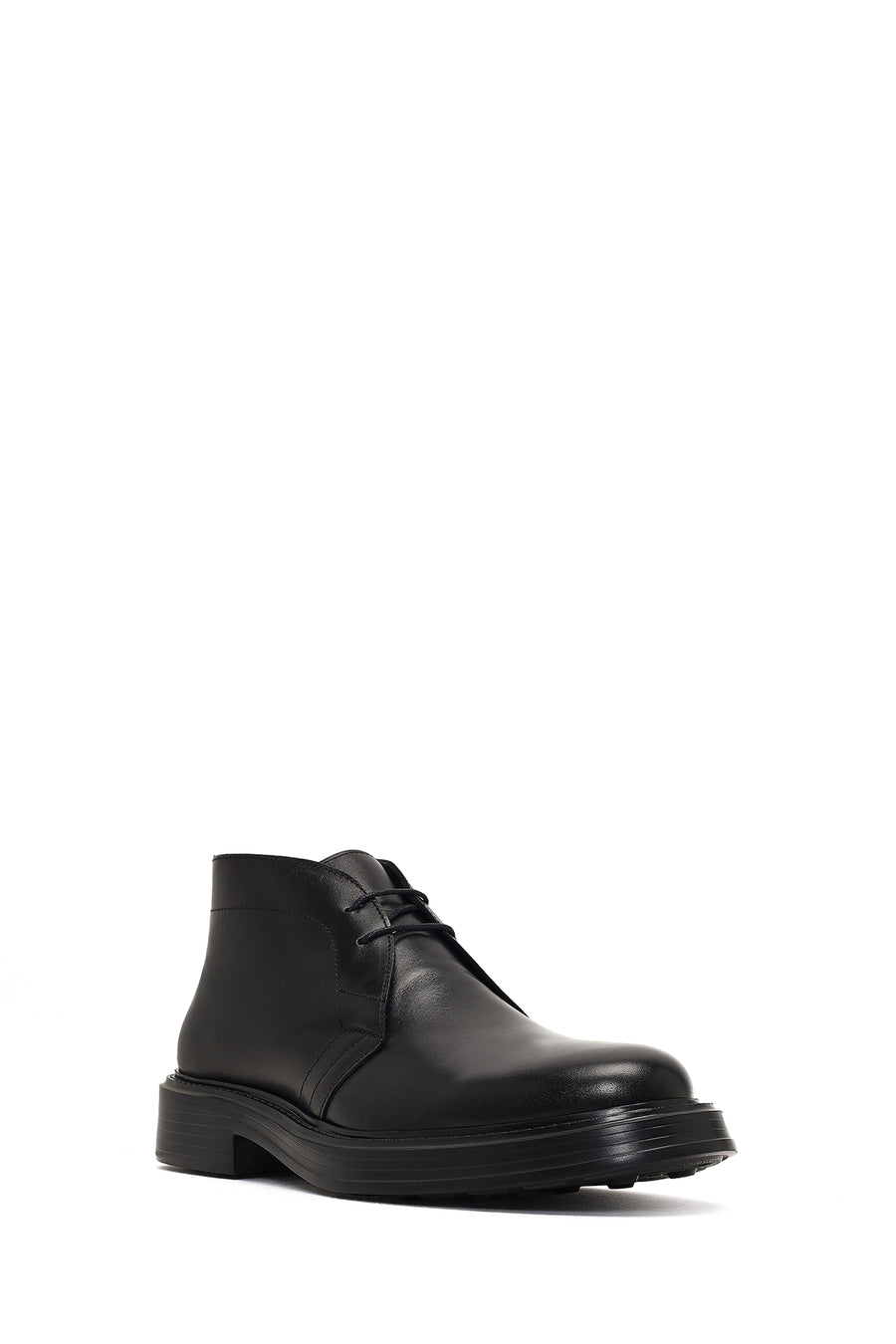 Men's Black Lace-Up Leather Casual Boot