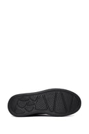 Men's Black Lace-Up Thick Sole Leather Sneakers | Derimod
