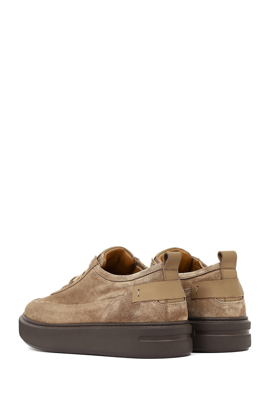 Men's Mink Lace-Up Thick Soled Suede Leather Sneaker