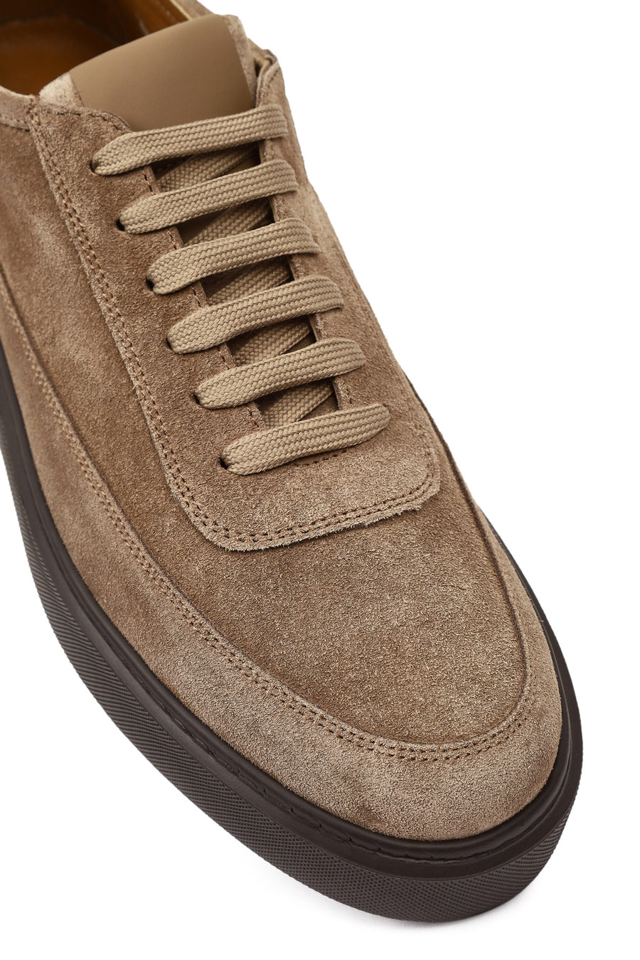 Men's Mink Lace-Up Thick Soled Suede Leather Sneaker