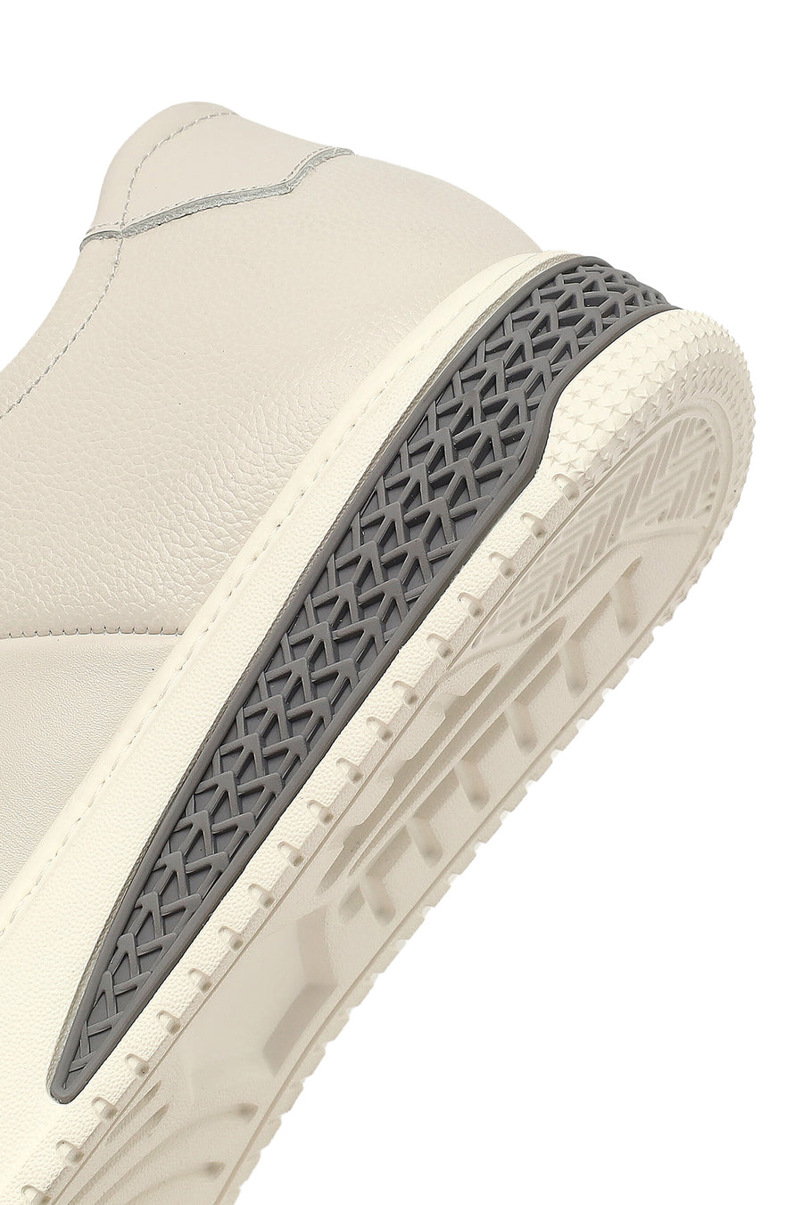 Men's White Lace-Up Thick-Soled Leather Sneaker