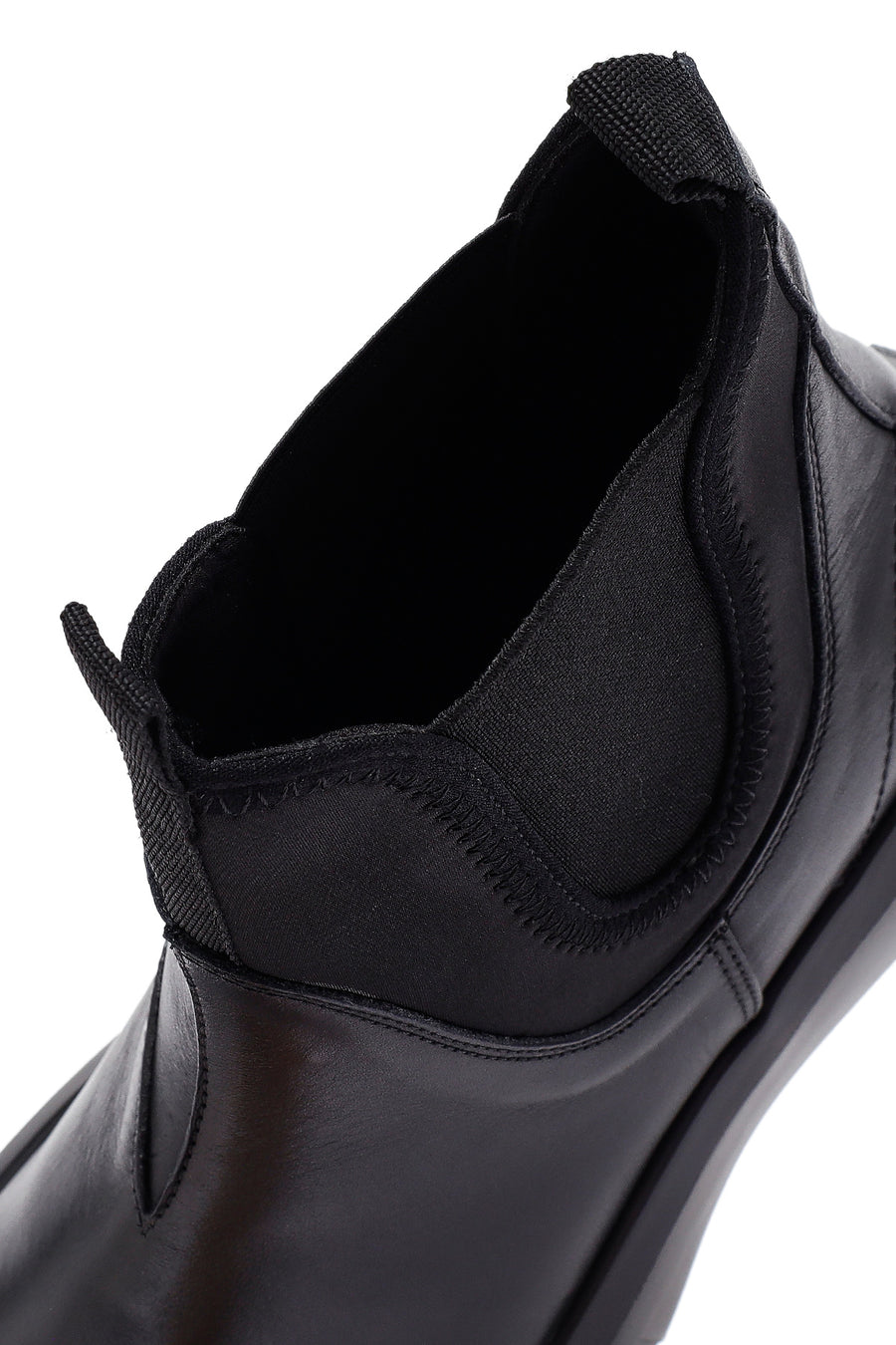 Men's Black Thick Sole Leather Chelsea Boots