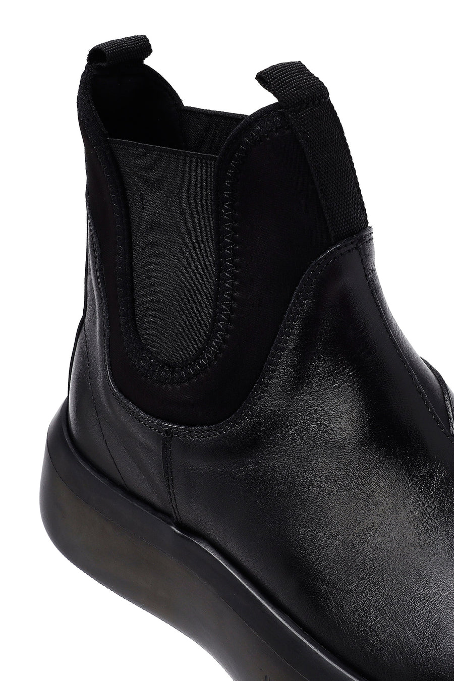 Men's Black Thick Sole Leather Chelsea Boots
