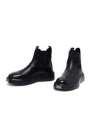 Men's Black Thick Sole Leather Chelsea Boots | Derimod