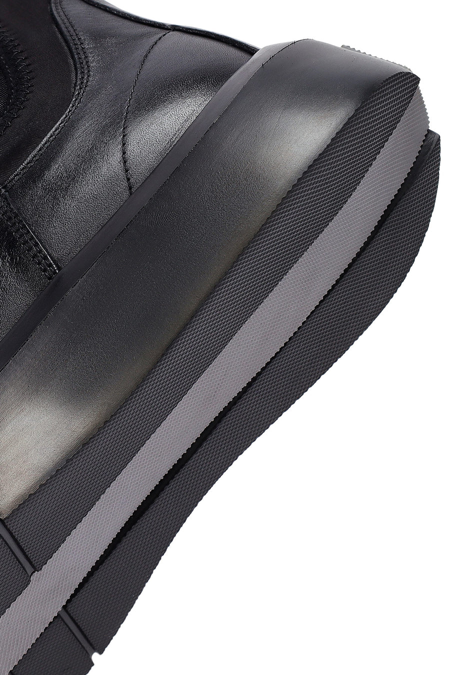 Men's Black Thick Sole Leather Chelsea Boots