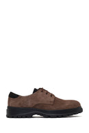 Men's Brown Lace-Up Thick-Soled Suede Leather Casual Shoes | Derimod