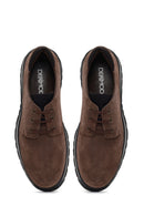Men's Brown Lace-Up Thick-Soled Suede Leather Casual Shoes | Derimod