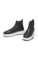 Male Black Leather Chelsea Boots | Derimod