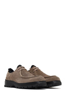 Erkek Vizon Bağcıklı Kalın Tabanlı Süet Deri Casual Ayakkabı | Derimod