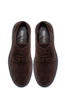 Men's Brown Lace-Up Thick-Soled Suede Leather Casual Shoes | Derimod