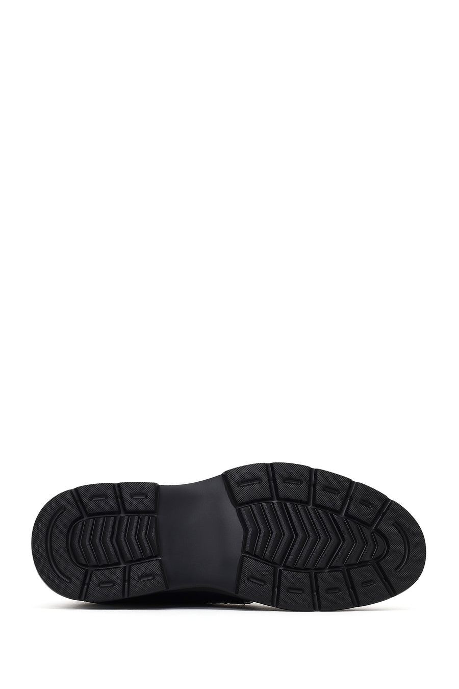 Men's Black Lace-Up Thick-Soled Leather Casual Shoe