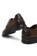 Men's Brown Lace-Up Thick-Soled Leather Casual Shoes | Derimod