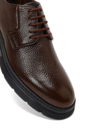 Men's Brown Lace-Up Thick-Soled Leather Casual Shoes | Derimod