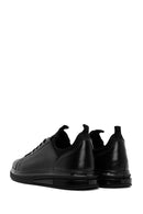 Men's Black Lace-Up Thick Sole Leather Sneakers | Derimod