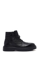 Men's Black Lace-Up Thick-Soled Leather Boat | Derimod