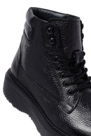 Men's Black Lace-Up Thick-Soled Leather Boat | Derimod
