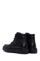 Men's Black Lace-Up Thick-Soled Leather Boat | Derimod