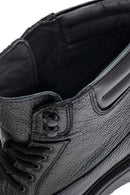 Men's Black Lace-Up Thick-Soled Leather Boat | Derimod