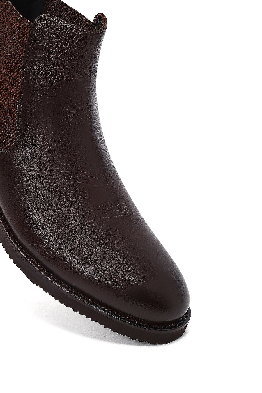 Male Brown Leather Casual Chelsea Boots