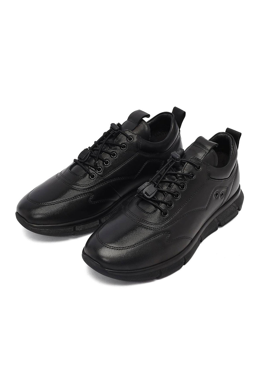 Men's Black Lace Up Leather Casual Shoes