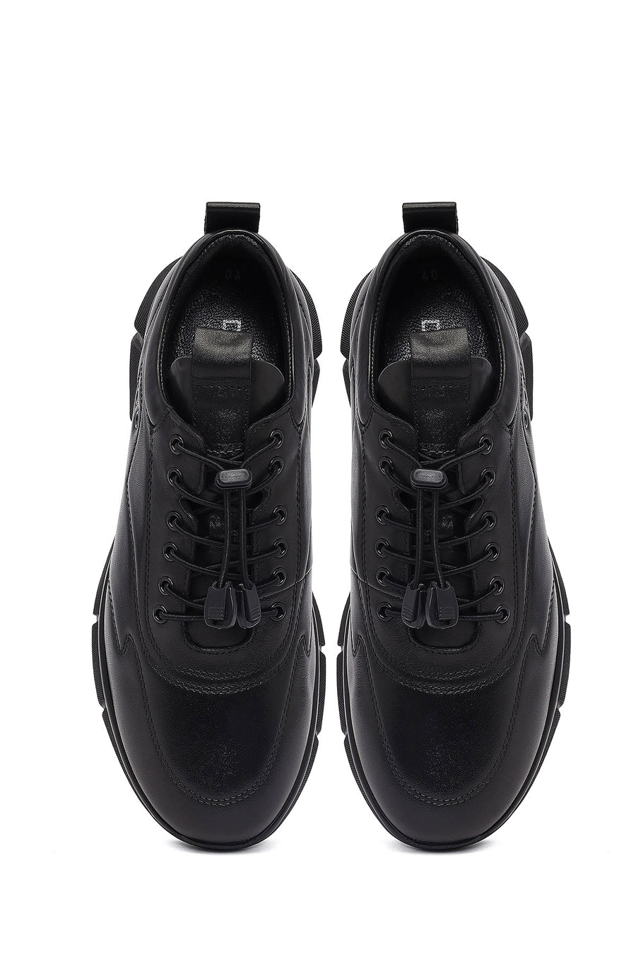 Men's Black Lace Up Leather Casual Shoes