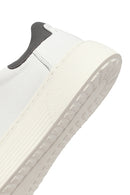 Men's White Lace-Up Thick-Soled Leather Sneakers | Derimod