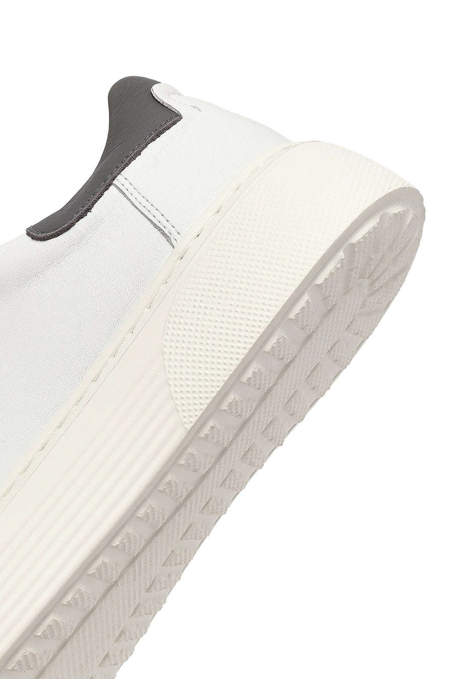 Men's White Lace-Up Thick-Soled Leather Sneakers