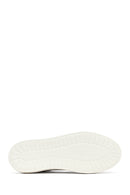 Men's White Lace-Up Thick-Soled Leather Sneakers | Derimod