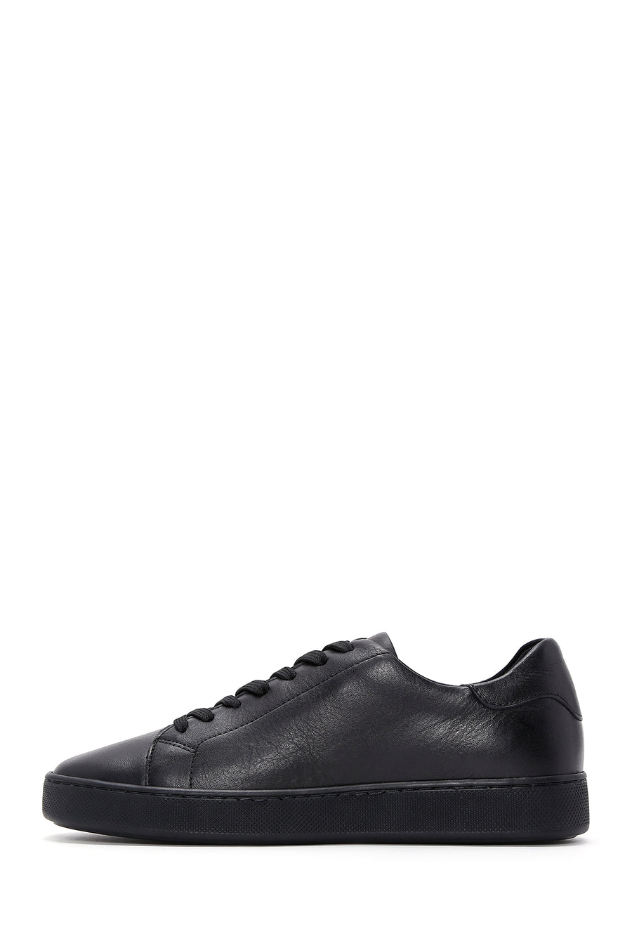 Men's Black Lace Up Leather Sneakers