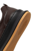Erkek Kahverengi Bağcıklı Kalın Tabanlı Deri Sneaker | Derimod